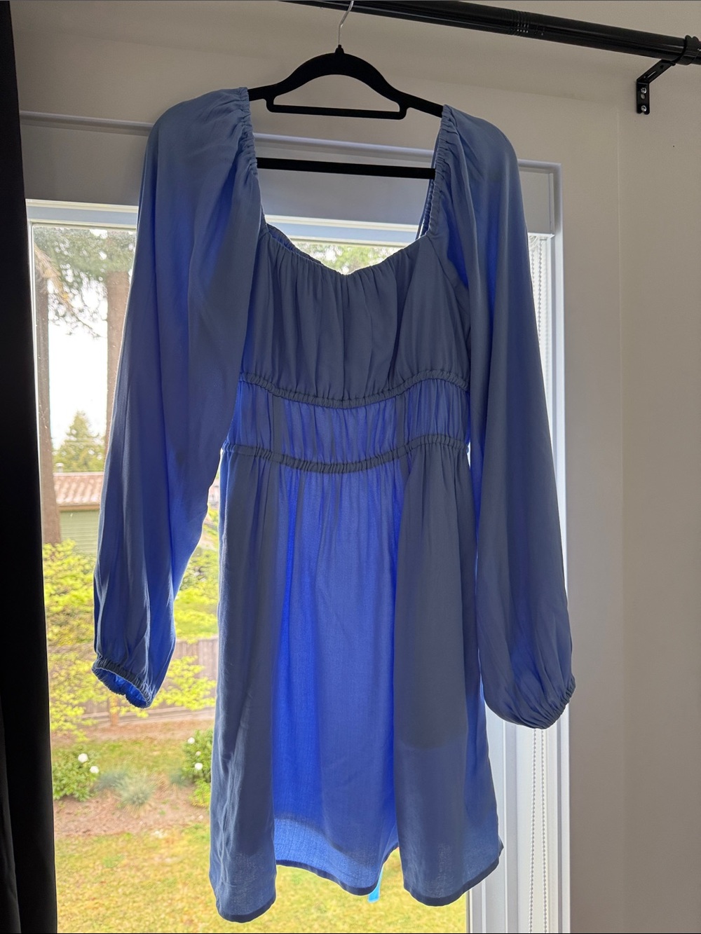 Old Navy Light Blue Long-Sleeve Empire Waist Dress